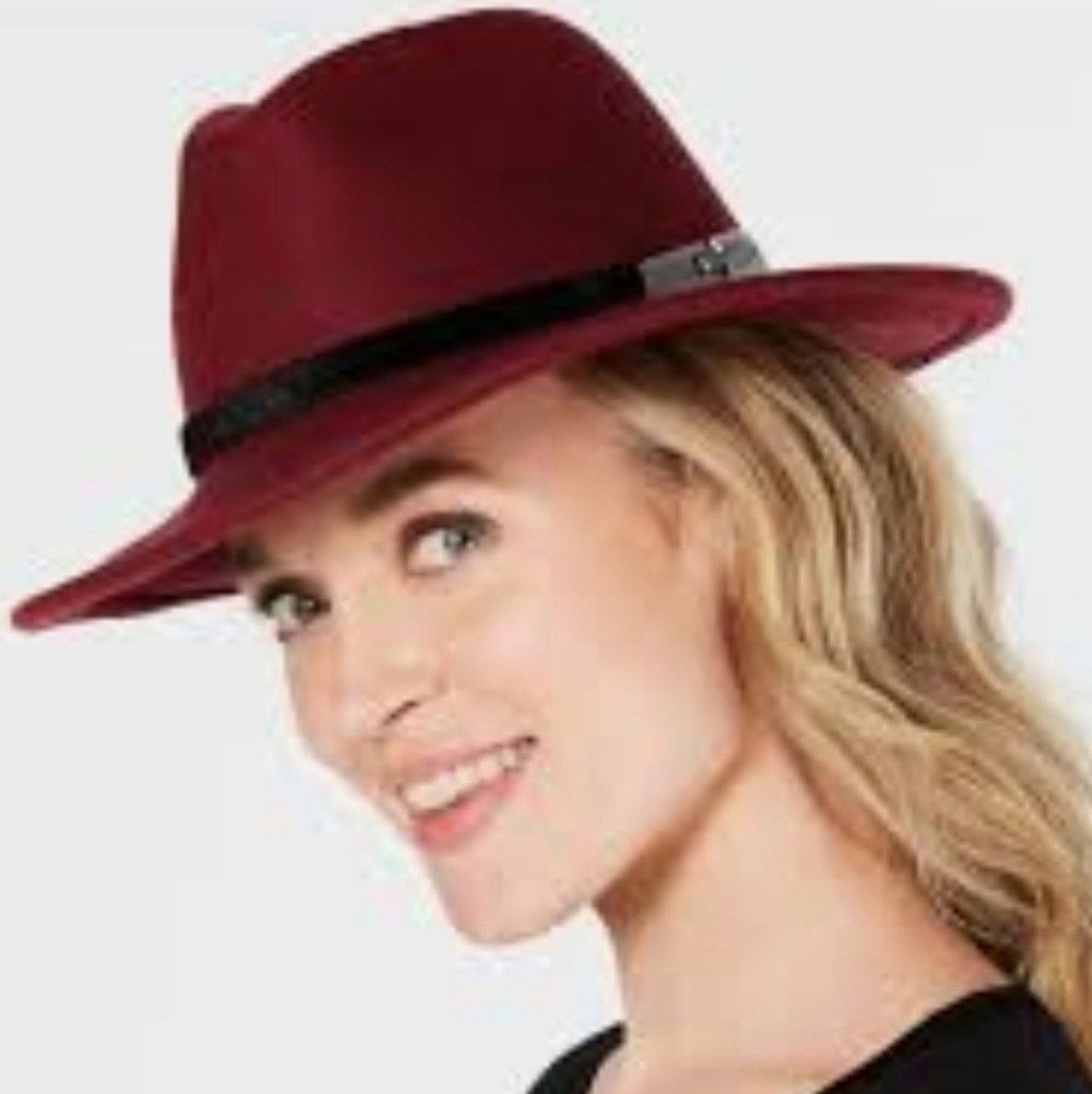 NWT Inc Animal Band Burgundy Panama Hat